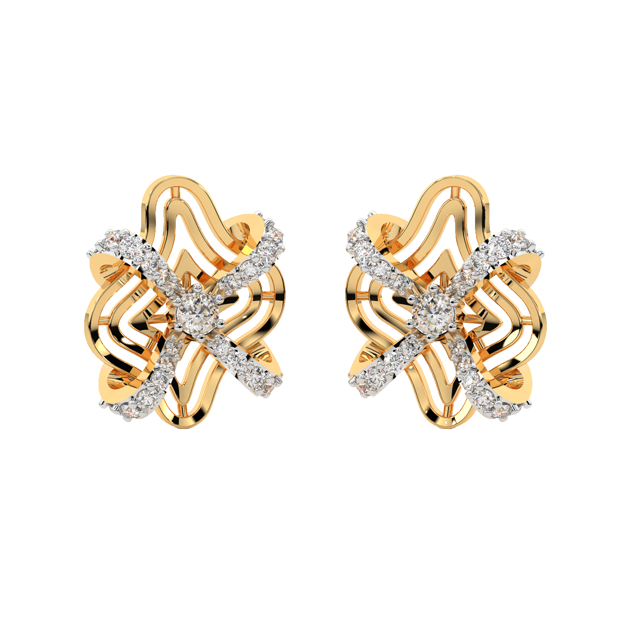 Aaron Round Diamond Stud Earrings